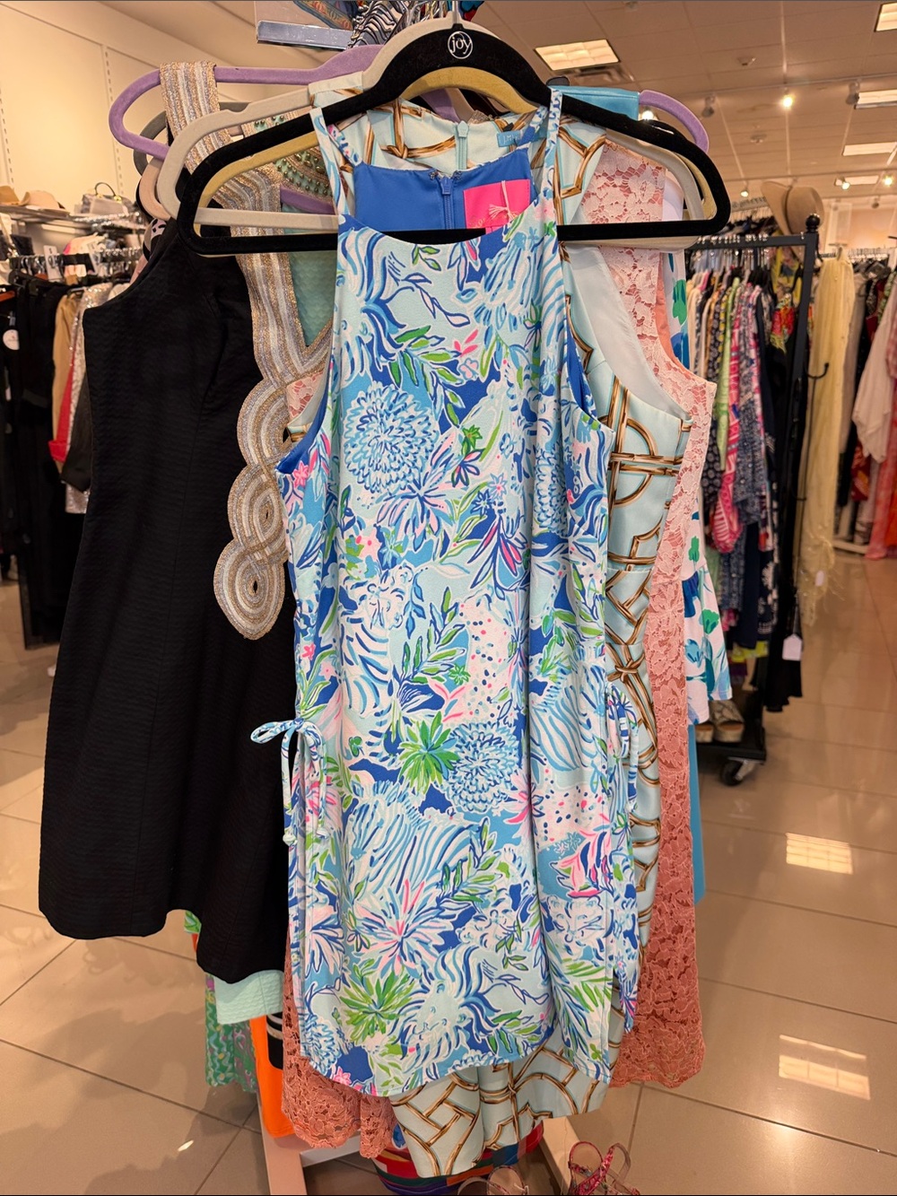 Lilly Pulitzer Light Blue Floral Midi Dress